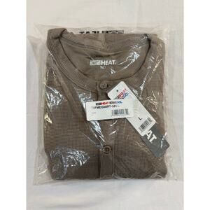 NWT 32 Degrees Heat Taupe Waffle Henley Mens Size Large